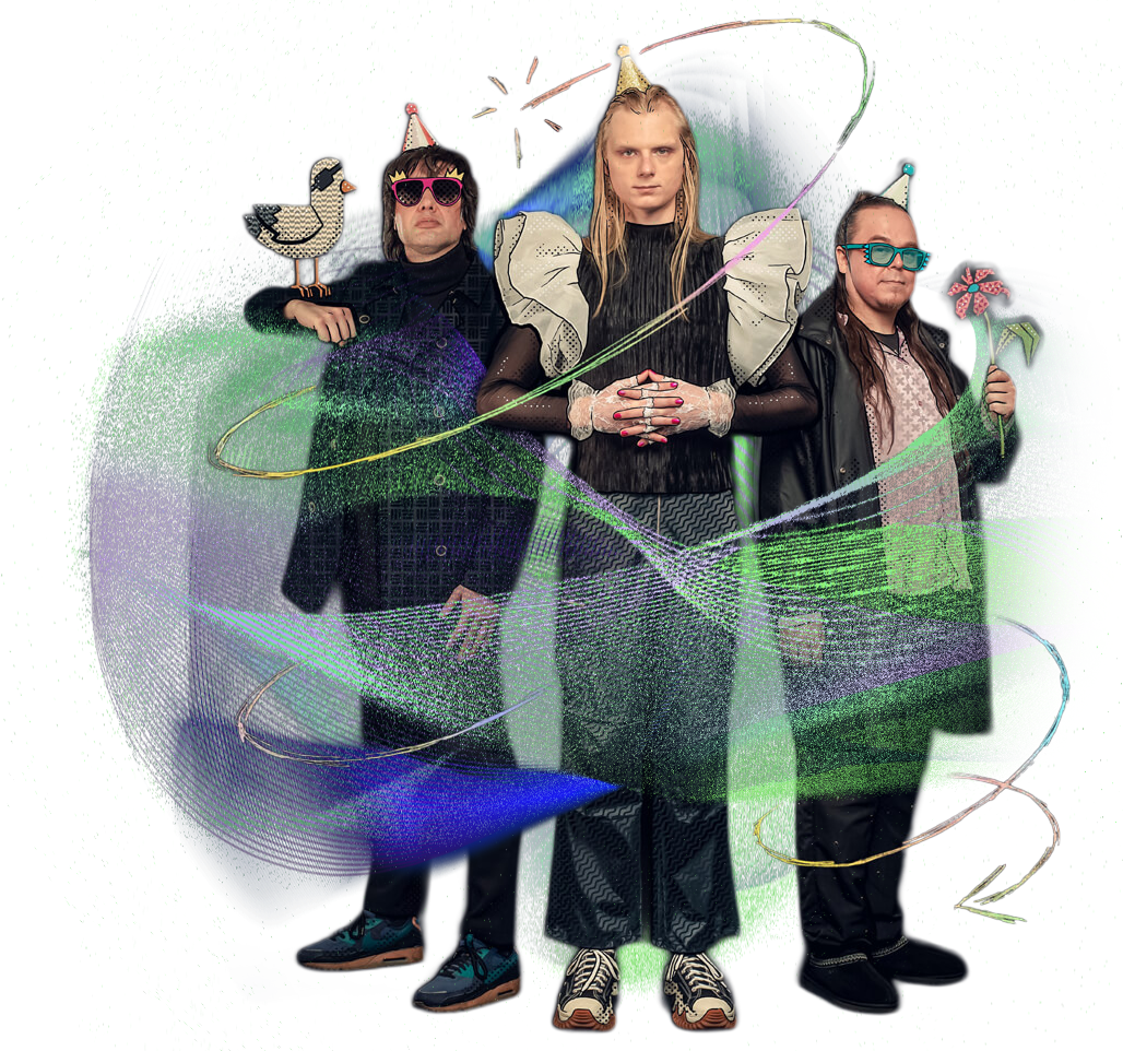 Prins S. en De Geit group portrait with artistic effects